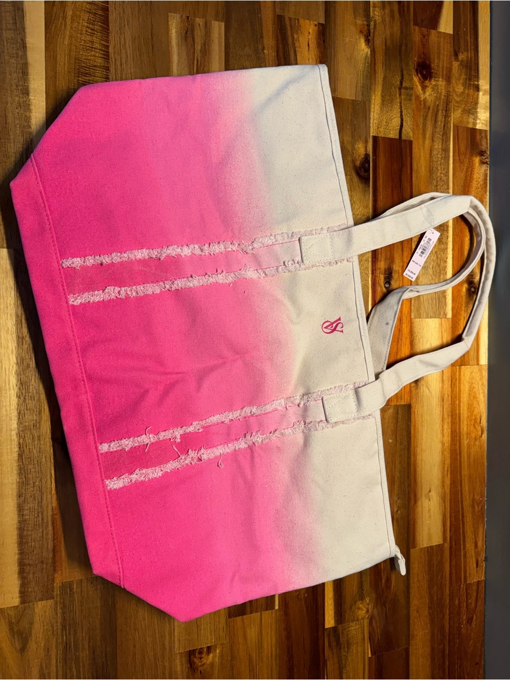 Victoria's Secret Pink & Cream Ombre Canvas Tote